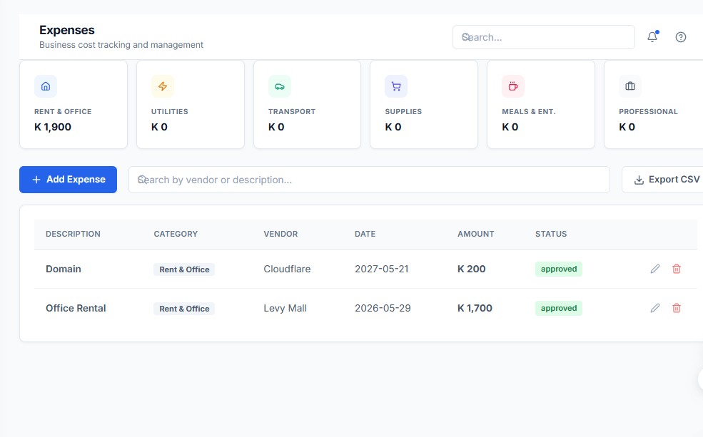 Expense Tracking